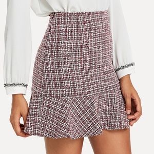 Fit and flare tweed skirt